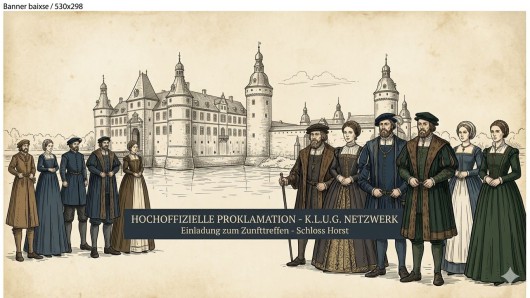 Hochoffizielle Proklamation: Zunfttreffen auff Schloss Horst.   Eine Einladung von Christian Wehrhahn